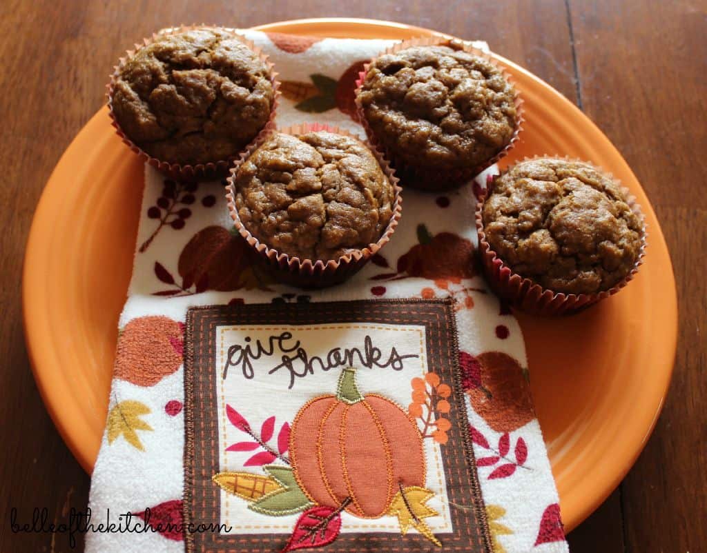 a plate of pumpkin muffins