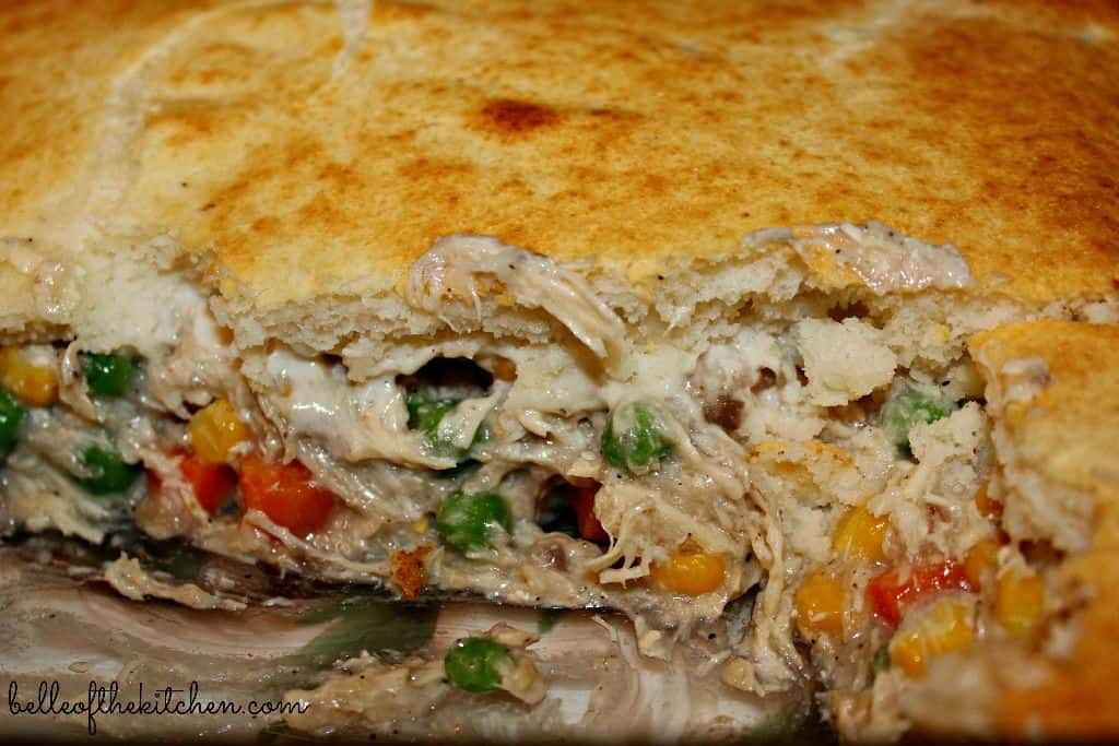 Chicken pot pie on a plate