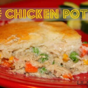 Chicken pot pie on a plate