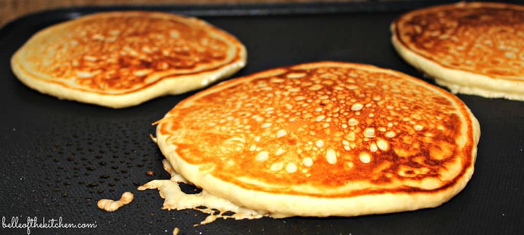 pancakes on a griddle