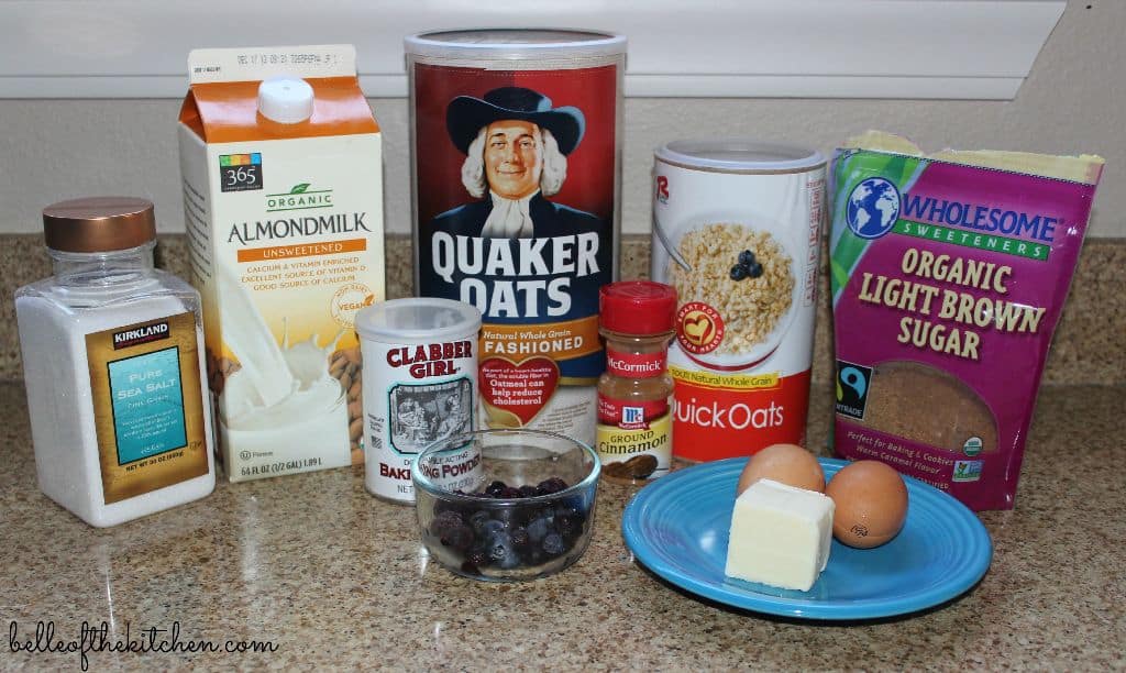 ingredients for baked oatmeal on a counter
