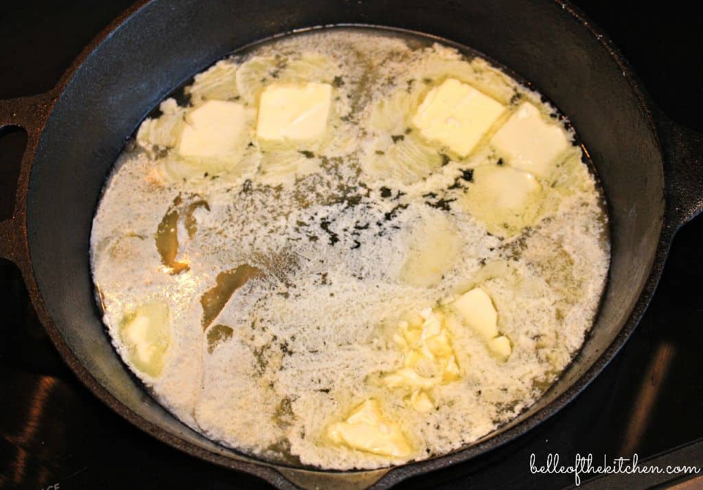 butter melting in a pan