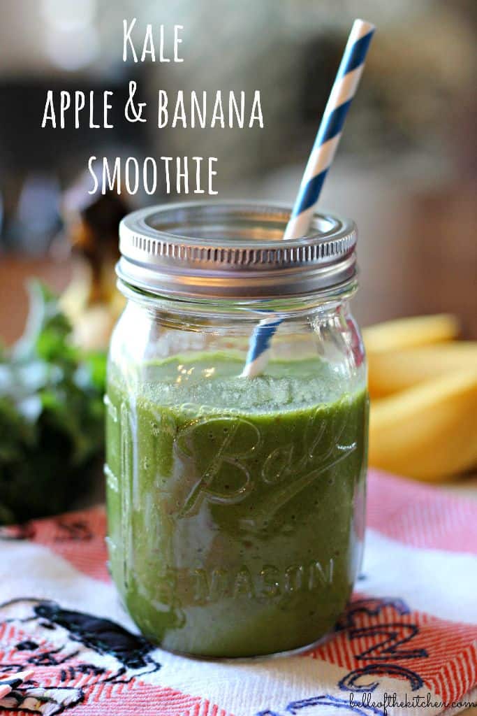 a green smoothie in a jar