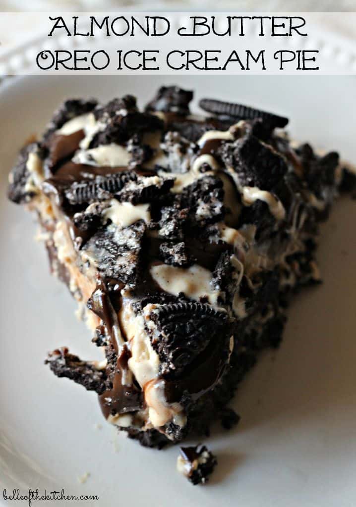 A piece of ice cream pie with Oreos