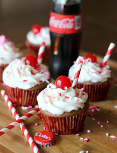 cupcakes on a wooden cutting board