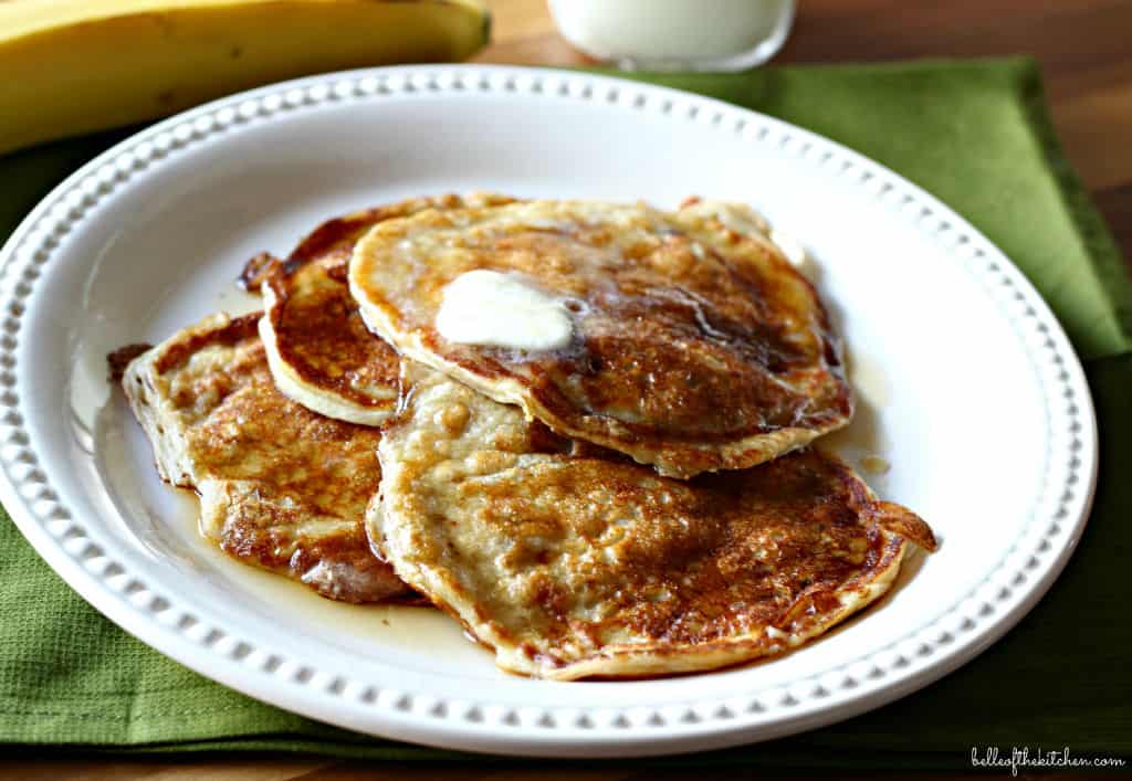 A plate of banana pancakes