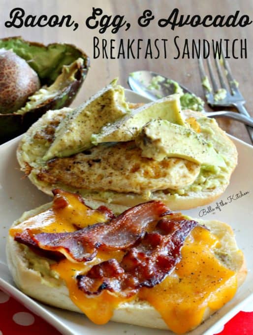 Bacon, Egg, and Avocado Breakfast Sandwich