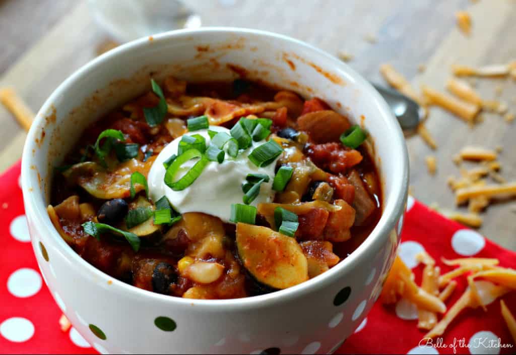 a bowl of vegetarian chili