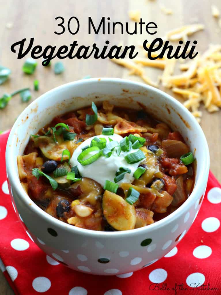 a bowl of vegetarian chili