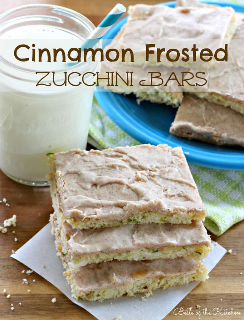 a stack of zucchini bars