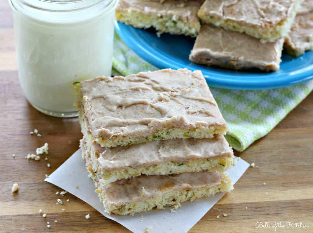 a stack of zucchini bars