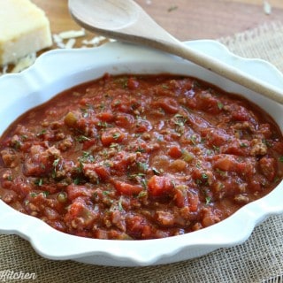 This Homemade Spaghetti Sauce is so easy and delicious, you will never buy the jarred kind again! Try it and you will see why I call it the Best Ever!