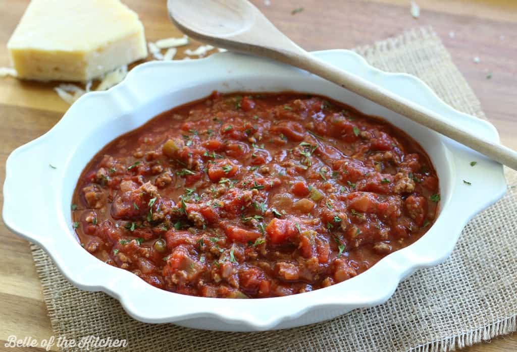 Best Ever Homemade Spaghetti Sauce - Belle of the Kitchen