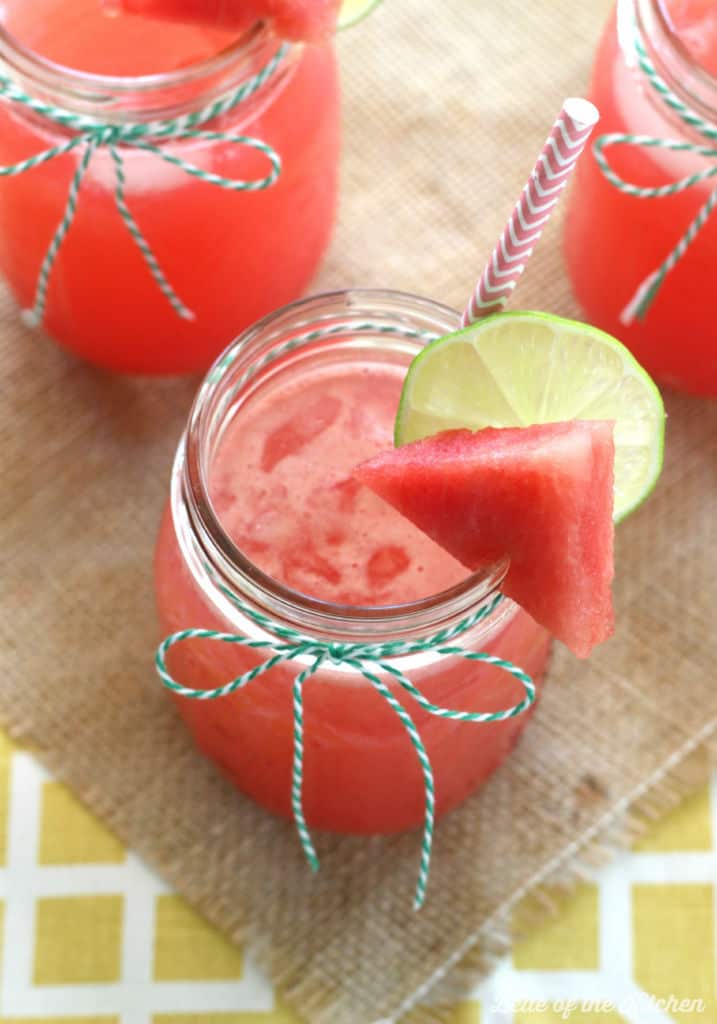 a glass full of watermelon lemonade 