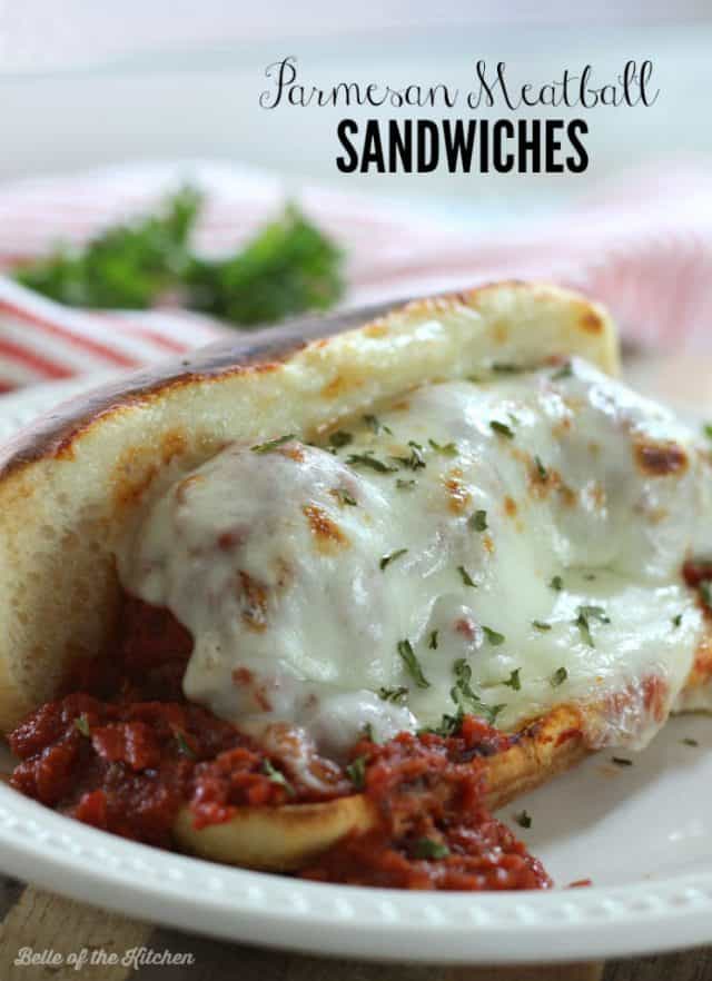Parmesan Meatball Sandwiches Recipe Belle of the Kitchen