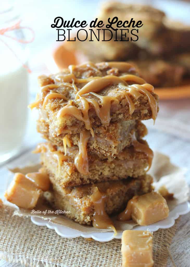 A close up of a stack of caramel bars