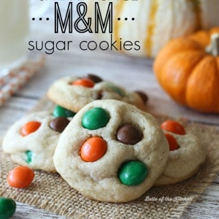 Pumpkin Spice M&M Sugar Cookies
