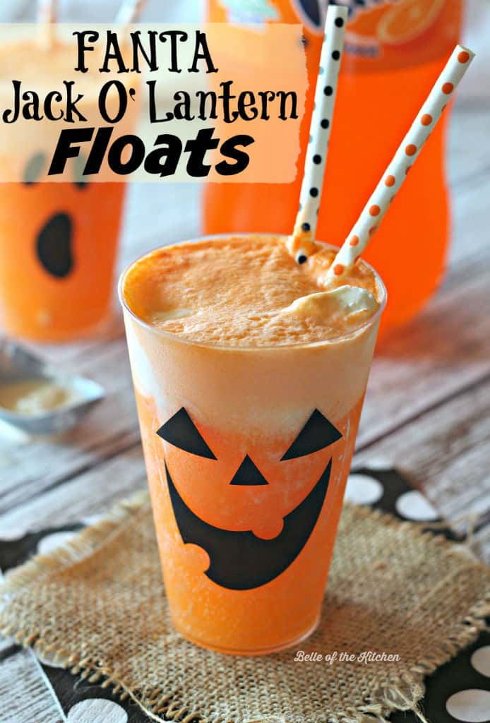 Fanta Jack-o'-lantern floats are a festive Halloween treat