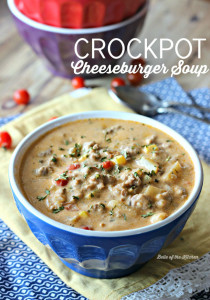 A bowl of cheeseburger soup 