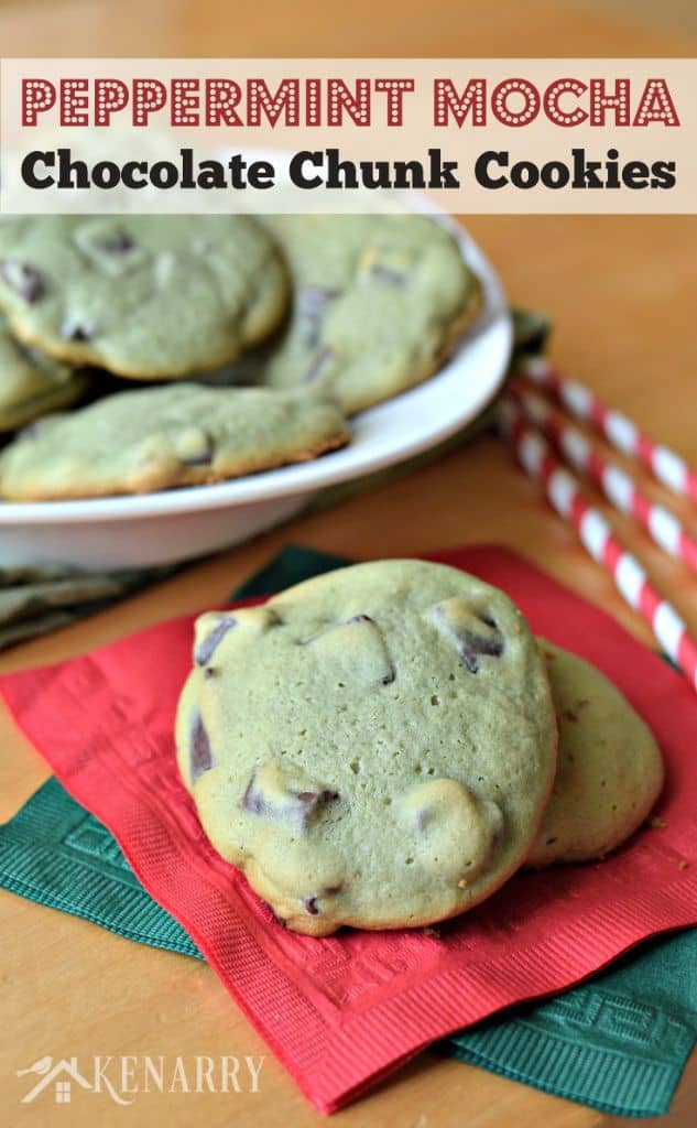 a stack of chocolate chunk cookies beside a plate 