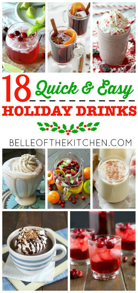 A bunch of different holiday drinks 