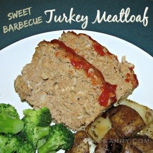 a plate of meatloaf with broccoli and potatoes 