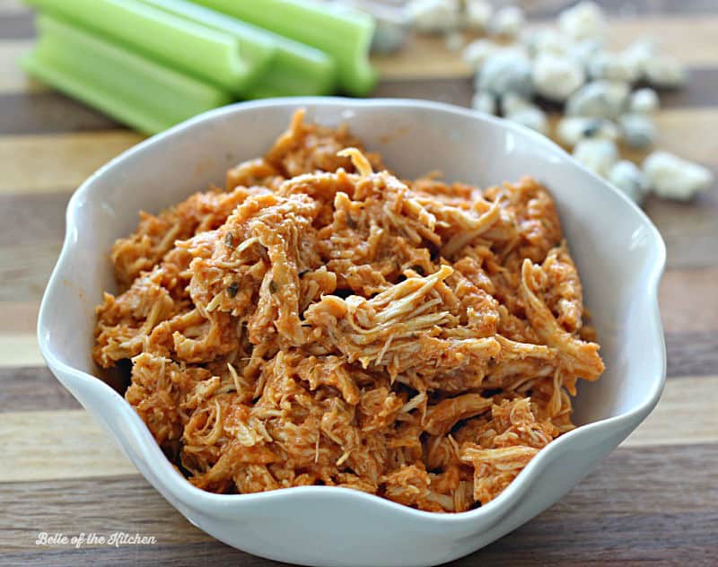 Crockpot Buffalo Chicken Tacos - Belle of the Kitchen