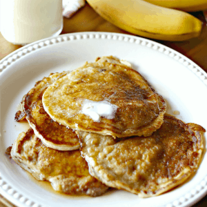 A plate of banana pancakes