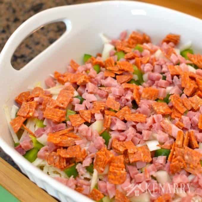 Pizza Breakfast Casserole Belle of the Kitchen