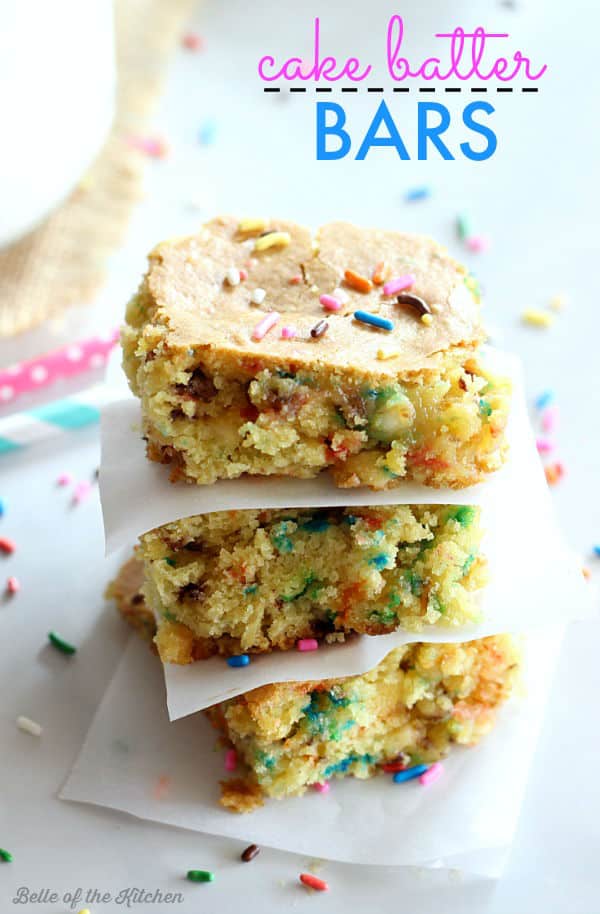 Cake Batter Bars - Belle of the Kitchen