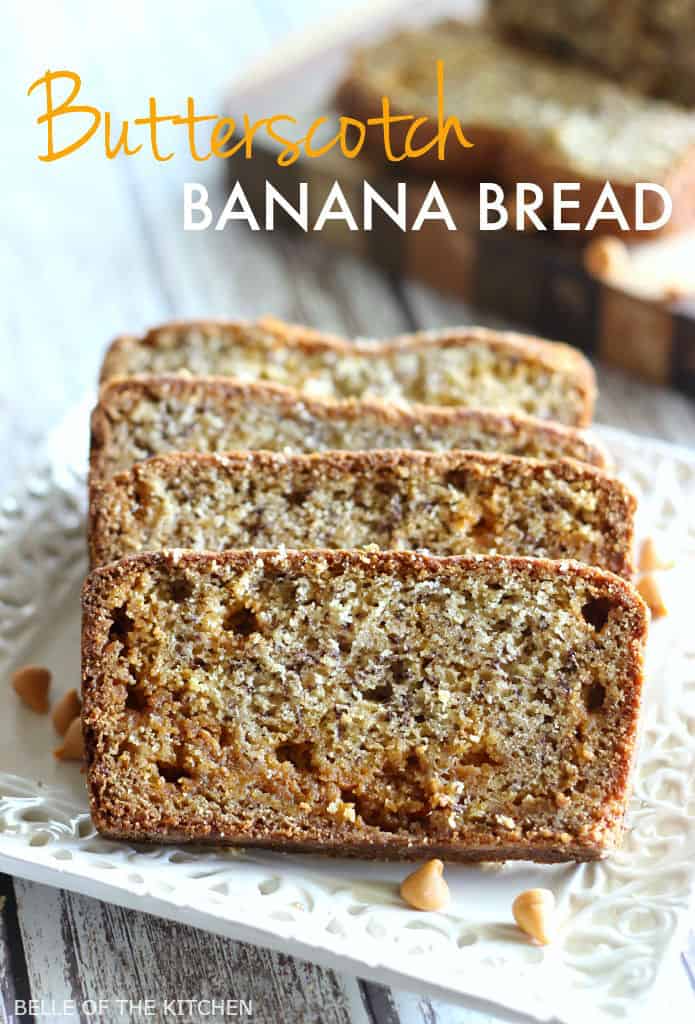 a loaf of banana bread cut into slices