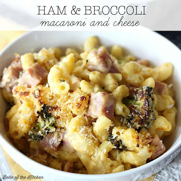 Macaroni and Cheese with Ham and Broccoli image