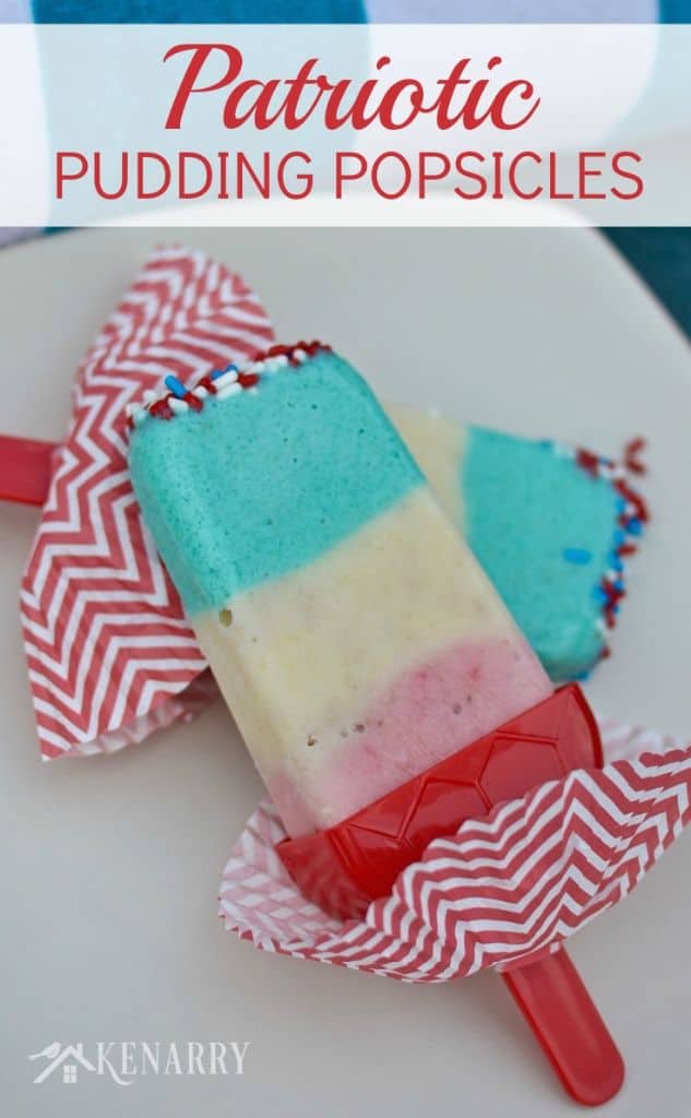 Patriotic Pudding Popsicles  