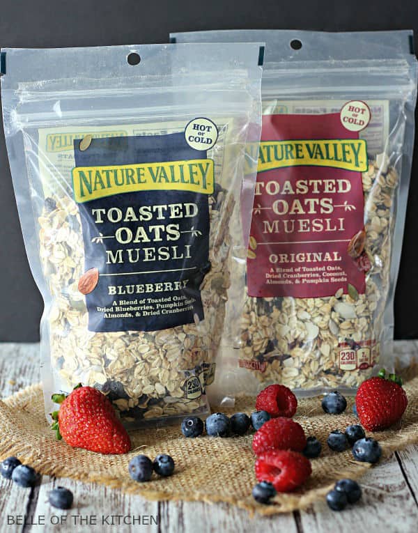 A close up of packages of muesli