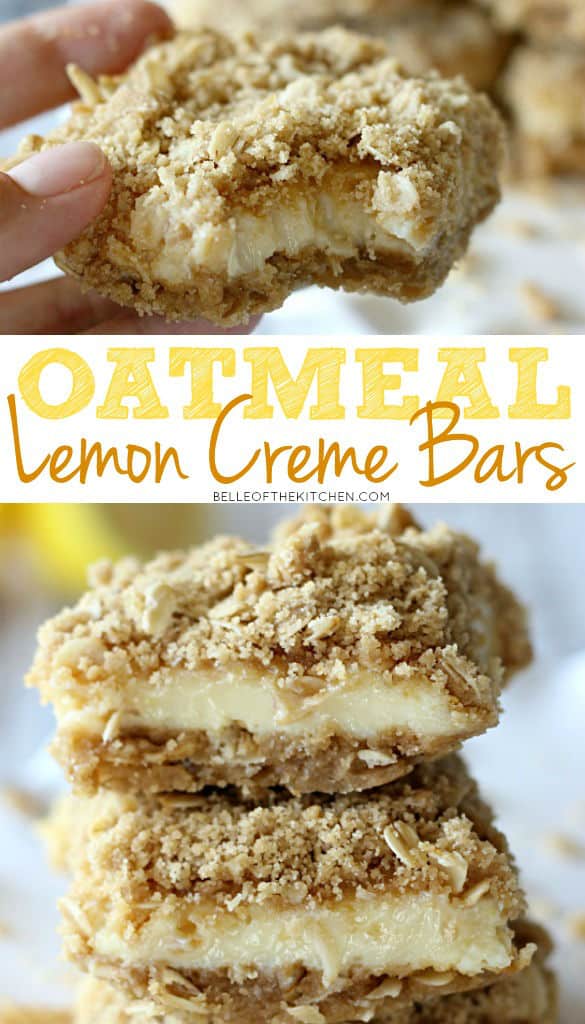 Oatmeal Lemon Creme Bars - Belle of the Kitchen