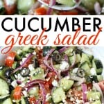 This Cucumber Greek Salad is light and refreshing, and full of healthy ingredients. With minimal prep, it makes an easy side dish for any meal!