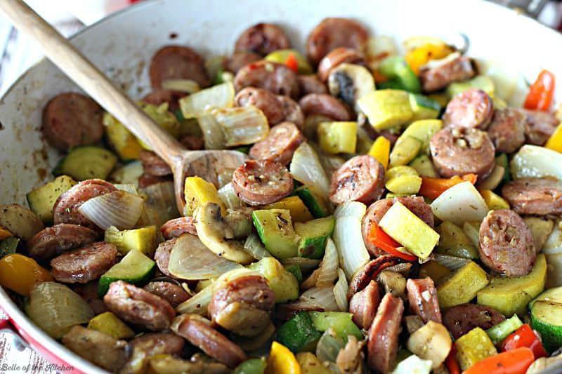 Chicken and Apple Sausage Vegetable Skillet - Belle of the ...