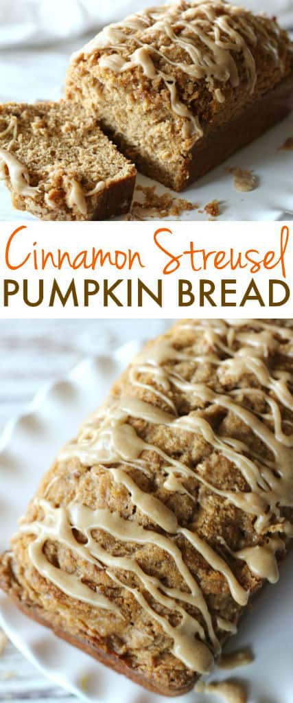 A close up of a loaf of pumpkin bread on a white plate