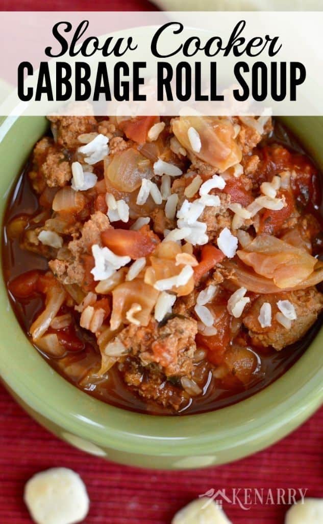 A green bowl of cabbage soup