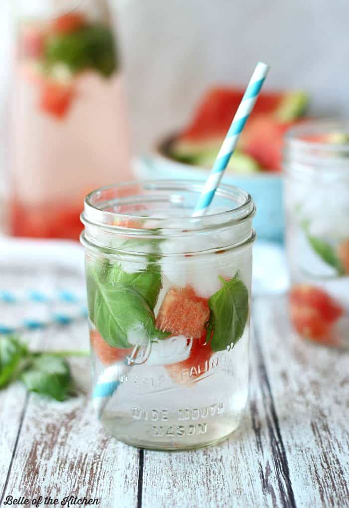 Watermelon Basil Infused Water Belle of the Kitchen