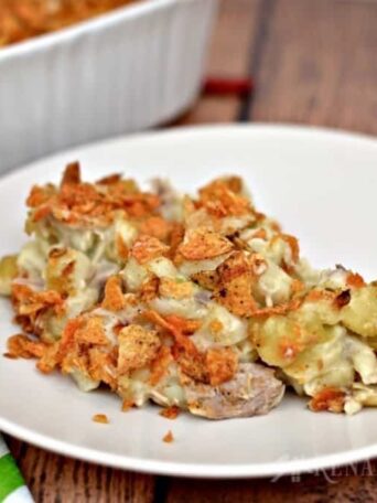 A plate of tuna casserole