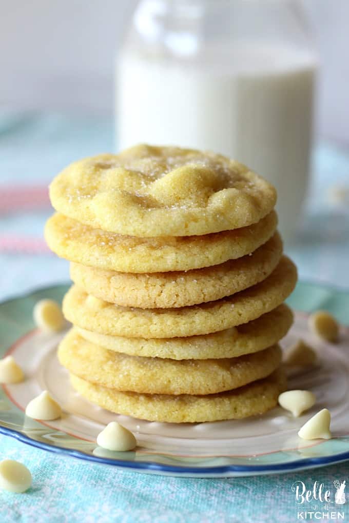 White Chocolate Lemon Sugar Cookies - Belle of the Kitchen