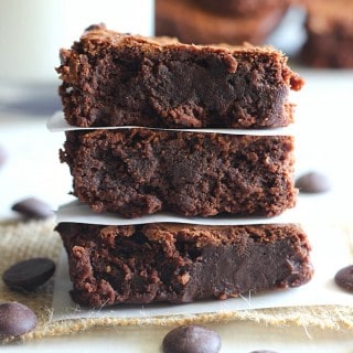 Fudgy Dark Chocolate Brownies are so rich and decadent; you need this recipe in your life!