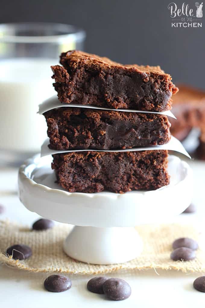 Fudgy Dark Chocolate Brownies - Belle of the Kitchen