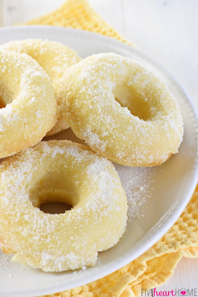 A plate of lemon donuts