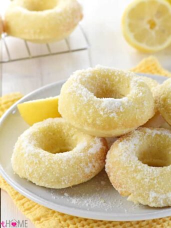 A plate of lemon donuts