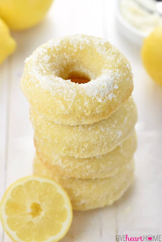 a stack of lemon donuts