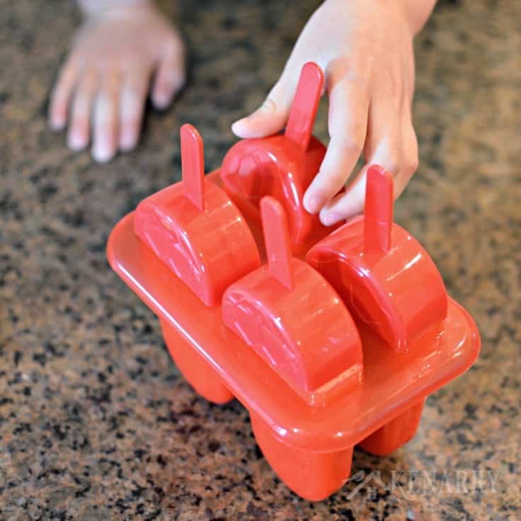 A plastic ice pop mold