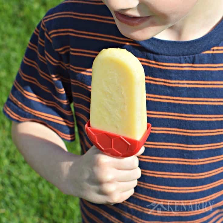 a child holding a popsicle