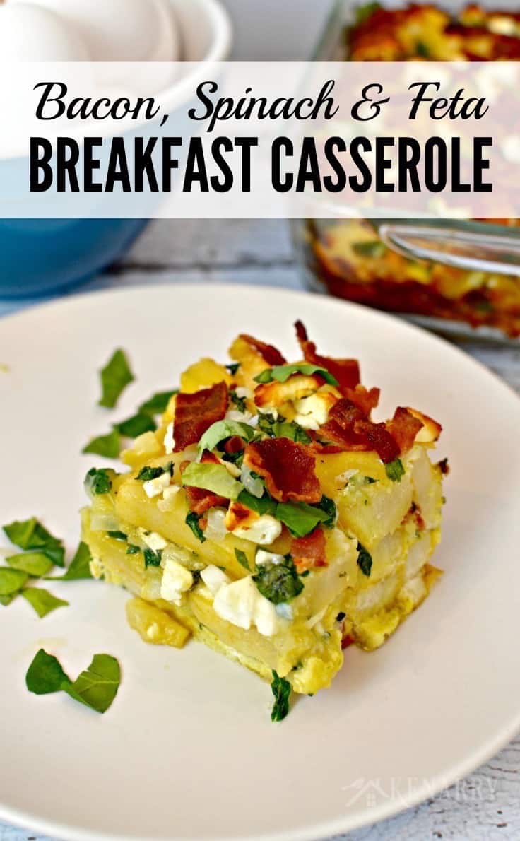 egg casserole with bacon on a plate
